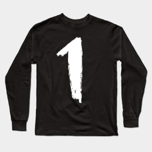 Handwritten Numeral: One, Number 1 Long Sleeve T-Shirt